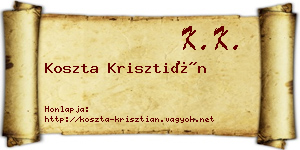 Koszta Krisztián névjegykártya